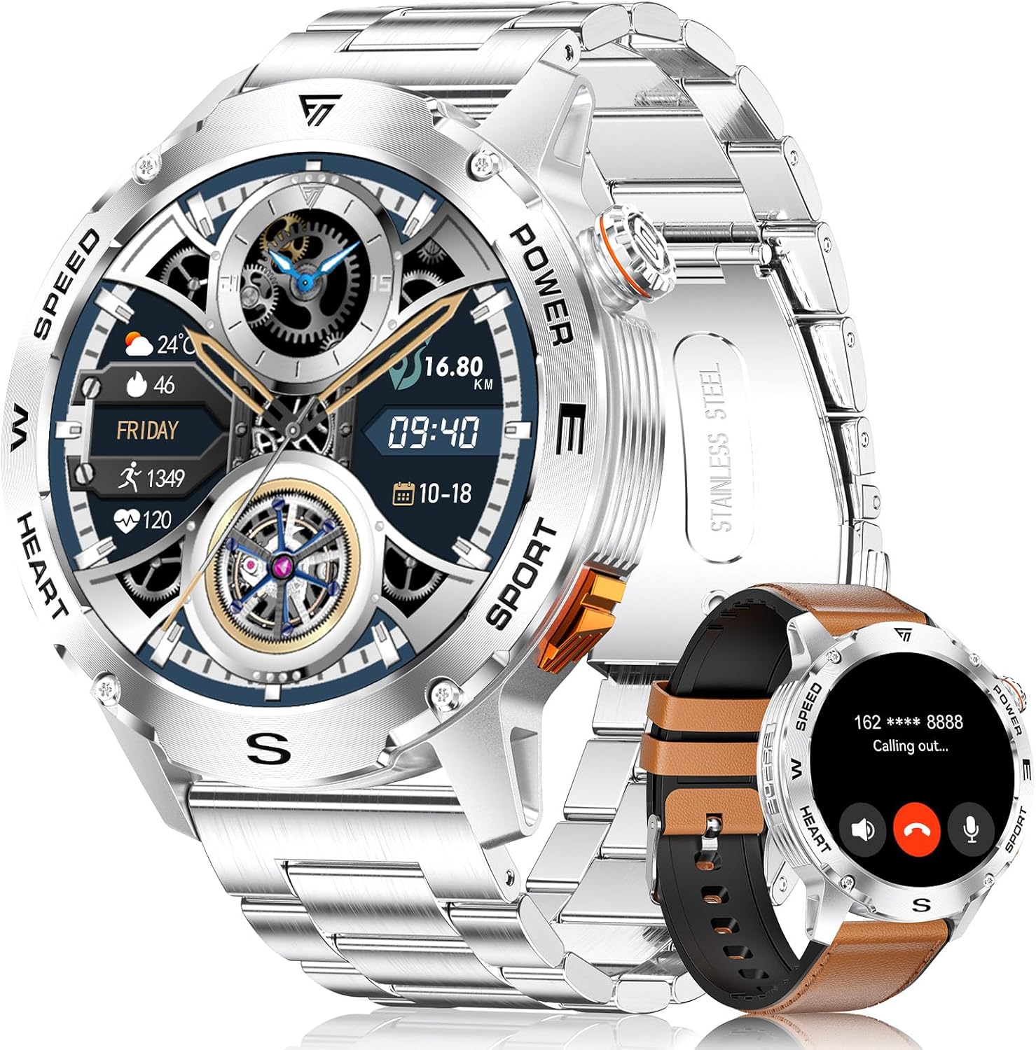 C39 chronograph watch in PVD satin gold