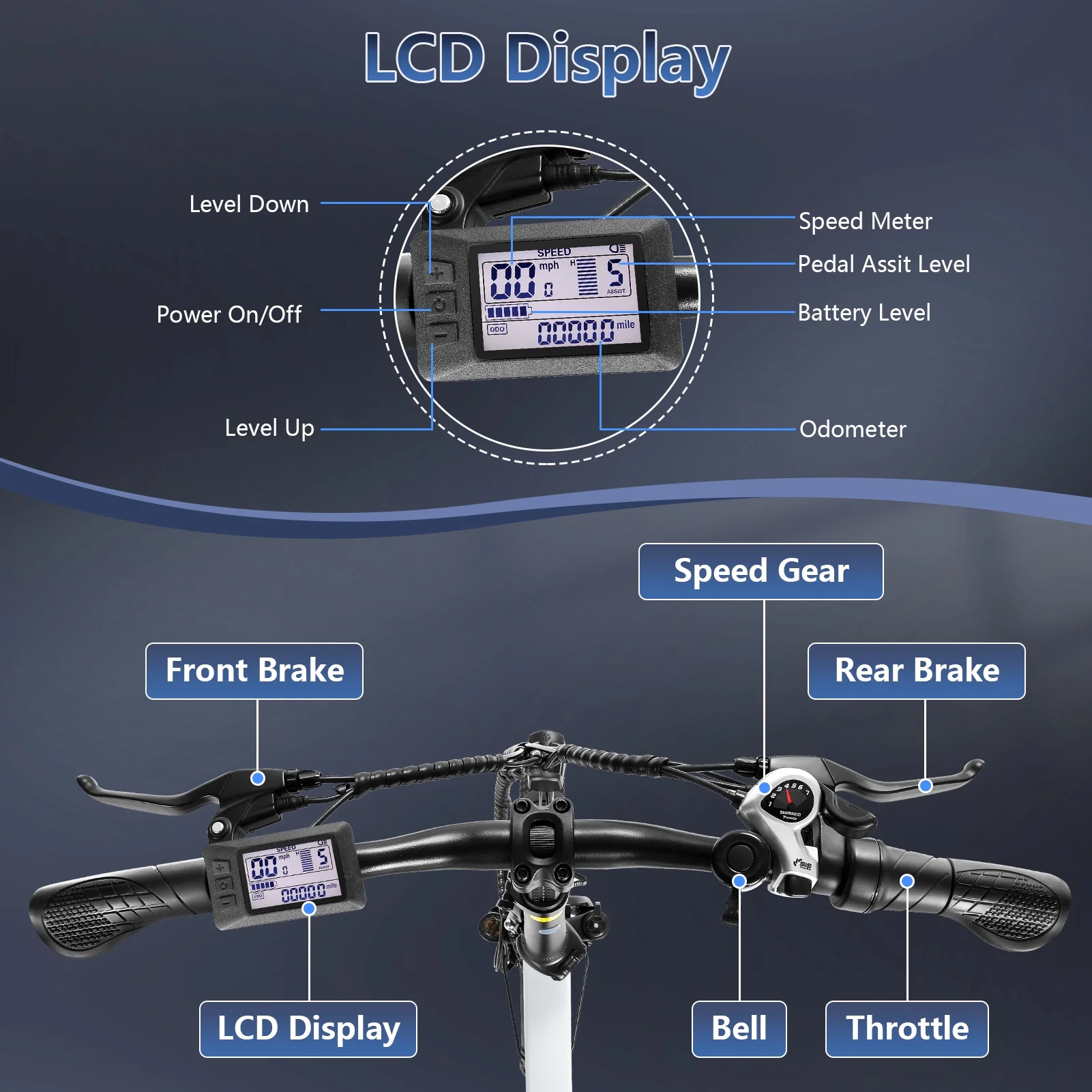 Gocio 20in Folding Electric Mountain Bike, 750W Peak, 48V 375Wh