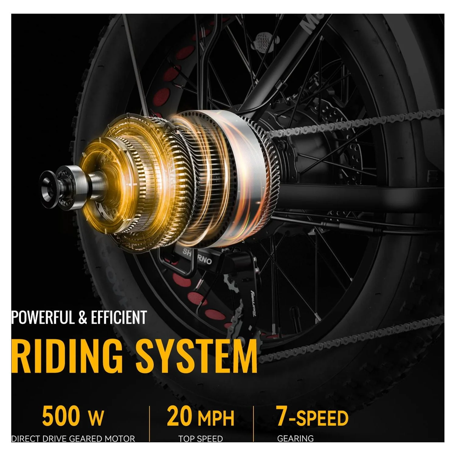Heybike Mars 20in Folding Fat Tire Electric Bike, 500W, 48V 12.5Ah