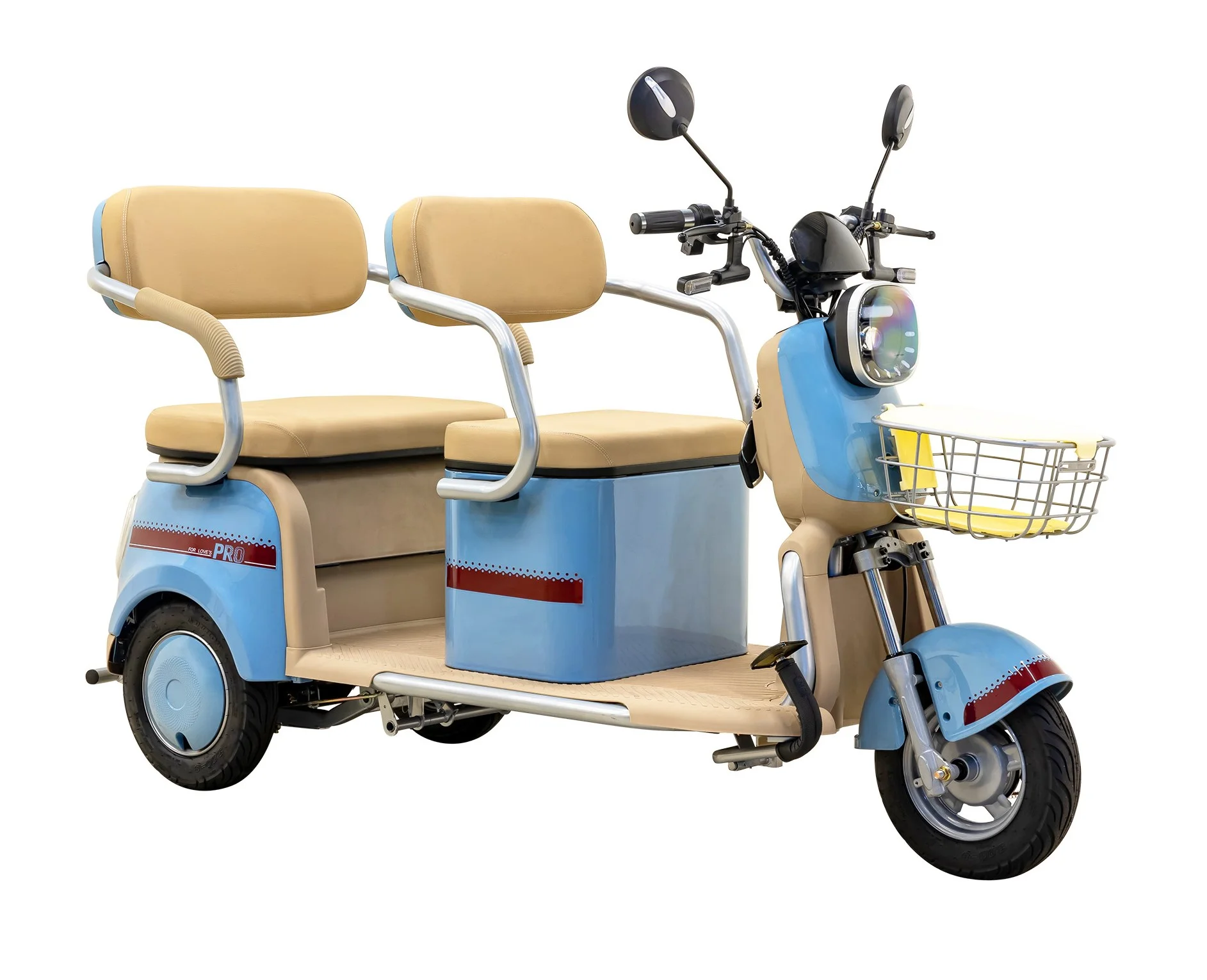 Massimo MGC Two-Seat 3-Wheel Electric Cart, Blue