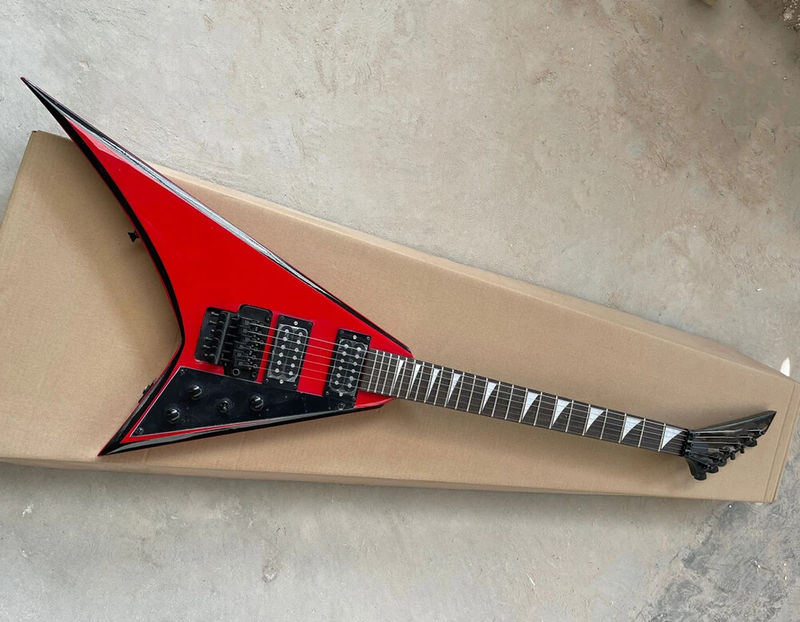 Flyoung Red Electric Guitar with Rosewood Fretboard, Tremoloolo Bridge