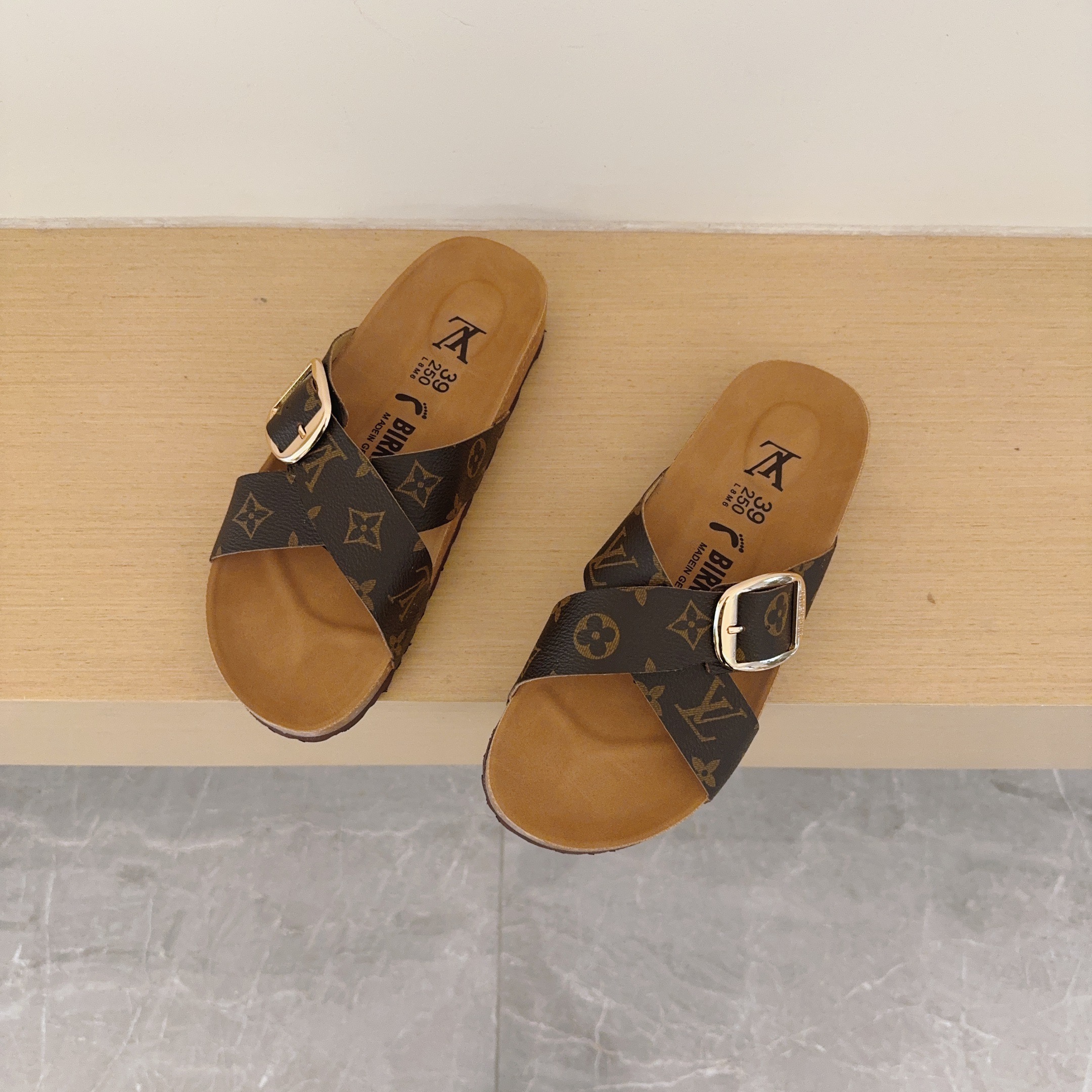 Birken-Style Cross-Strap Sandals
