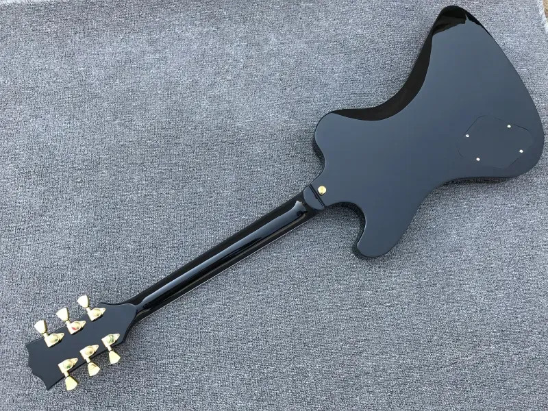 RD Black Electric Guitar with 6 Strings, 2 Golden Hardware Pickups, Mahoganyny Body