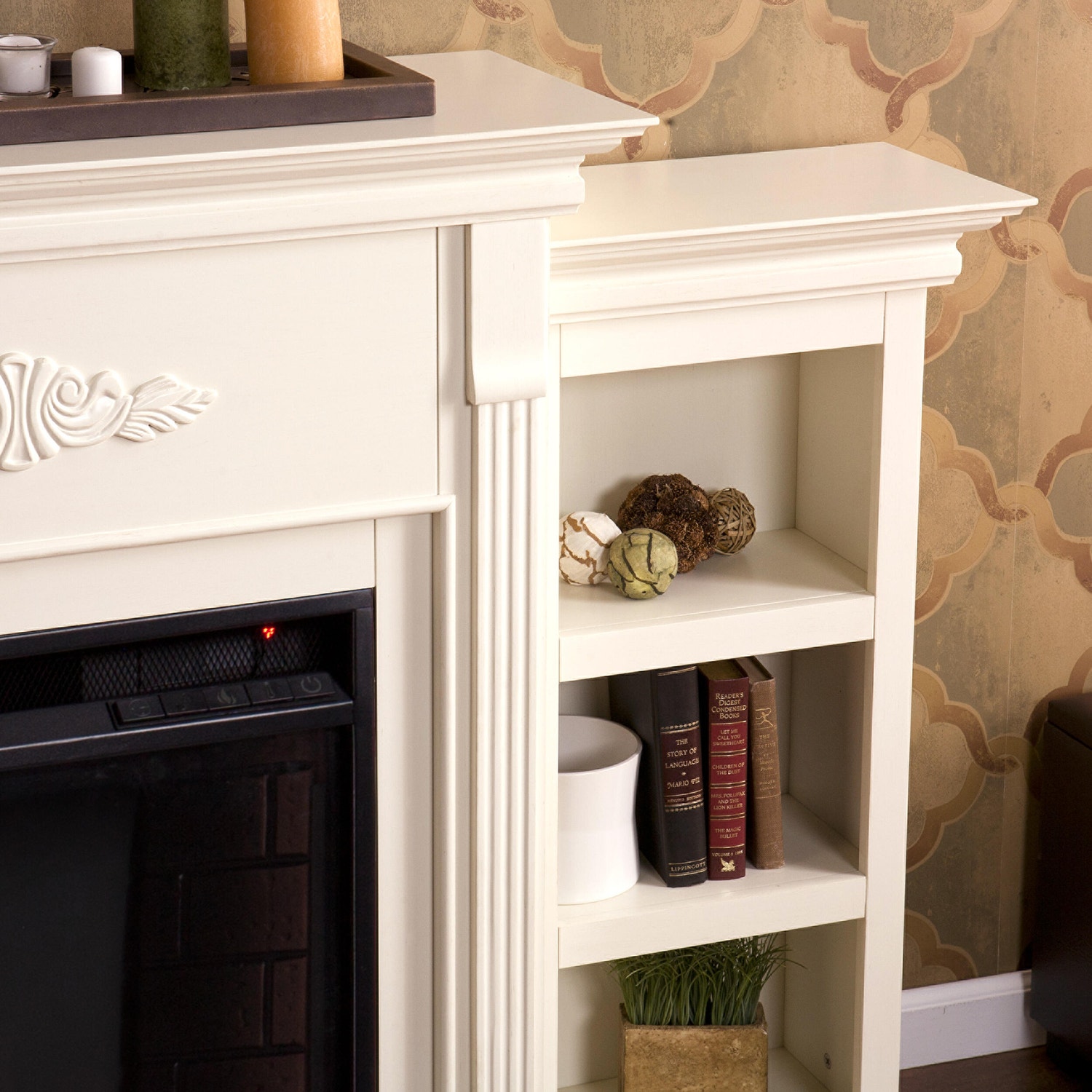 Southern Enterprises Harkdale Electric Fireplace with Bookcases