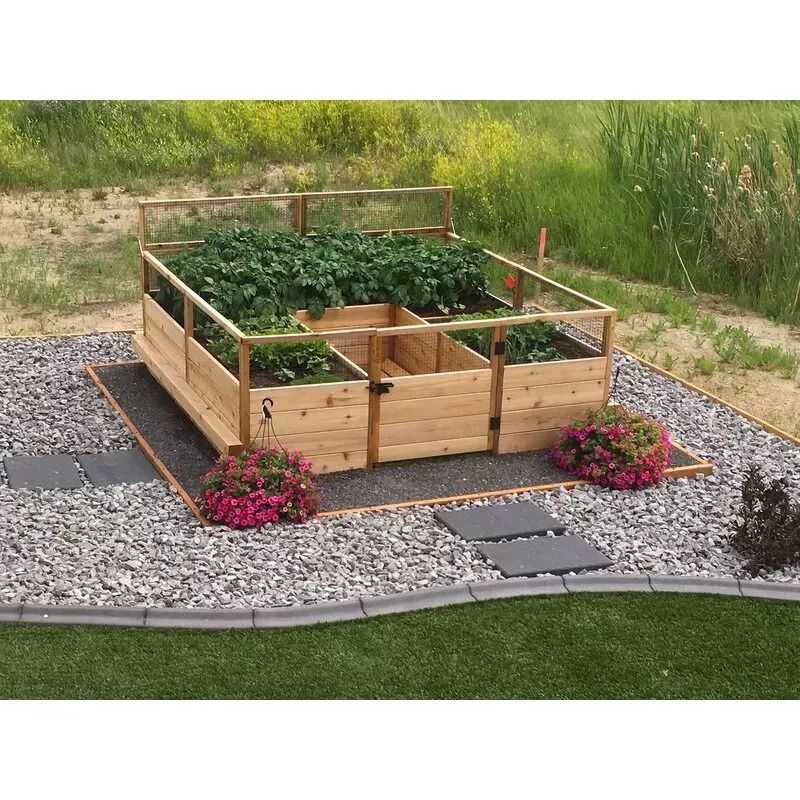 7.5' x 8' Wood Frame Garden Bed For Sale