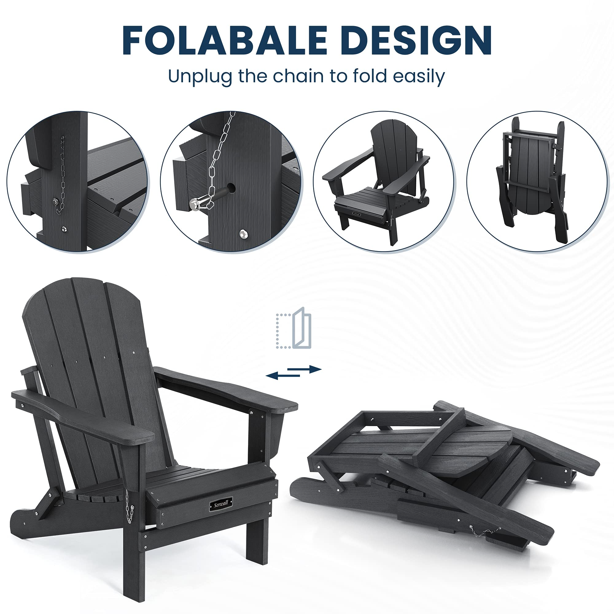 Folding Adirondack Chair Set of 4