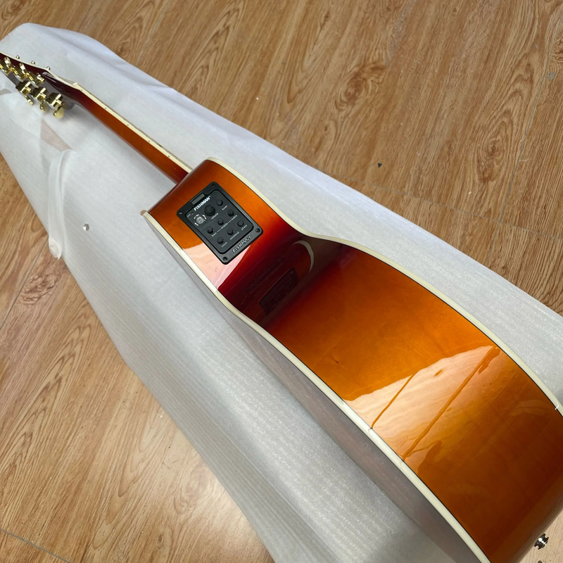 Acoustic   Guitar 43# Jumbo Body Spruce Real Abalone Bone Nut/Saddle J200