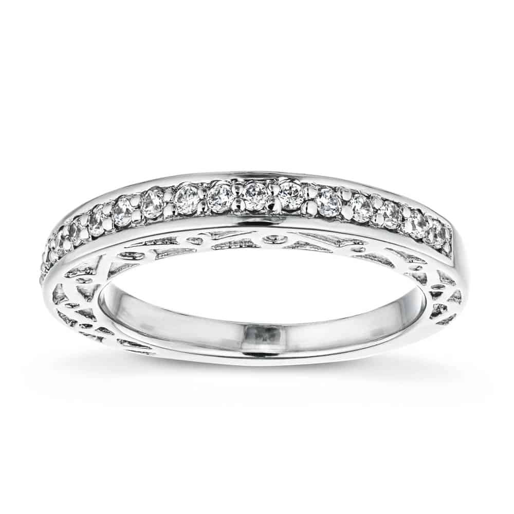 Julie 1/4 ctw Round Lab Grown Diamond Scroll Profile Wedding Band