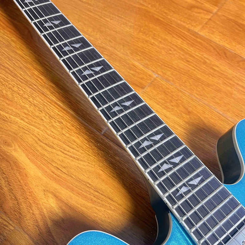 Factory Blue High-quality Half-hollow Jazz Electric Guitar 6 Strings
