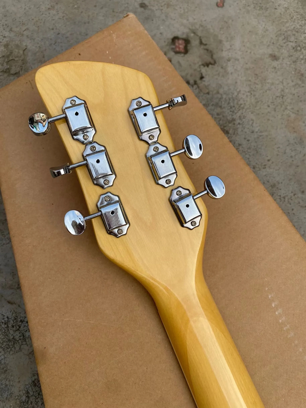 6 Strings Maple Glo Natural Semi Hollow Body Electric Guitar Arched Top& Back