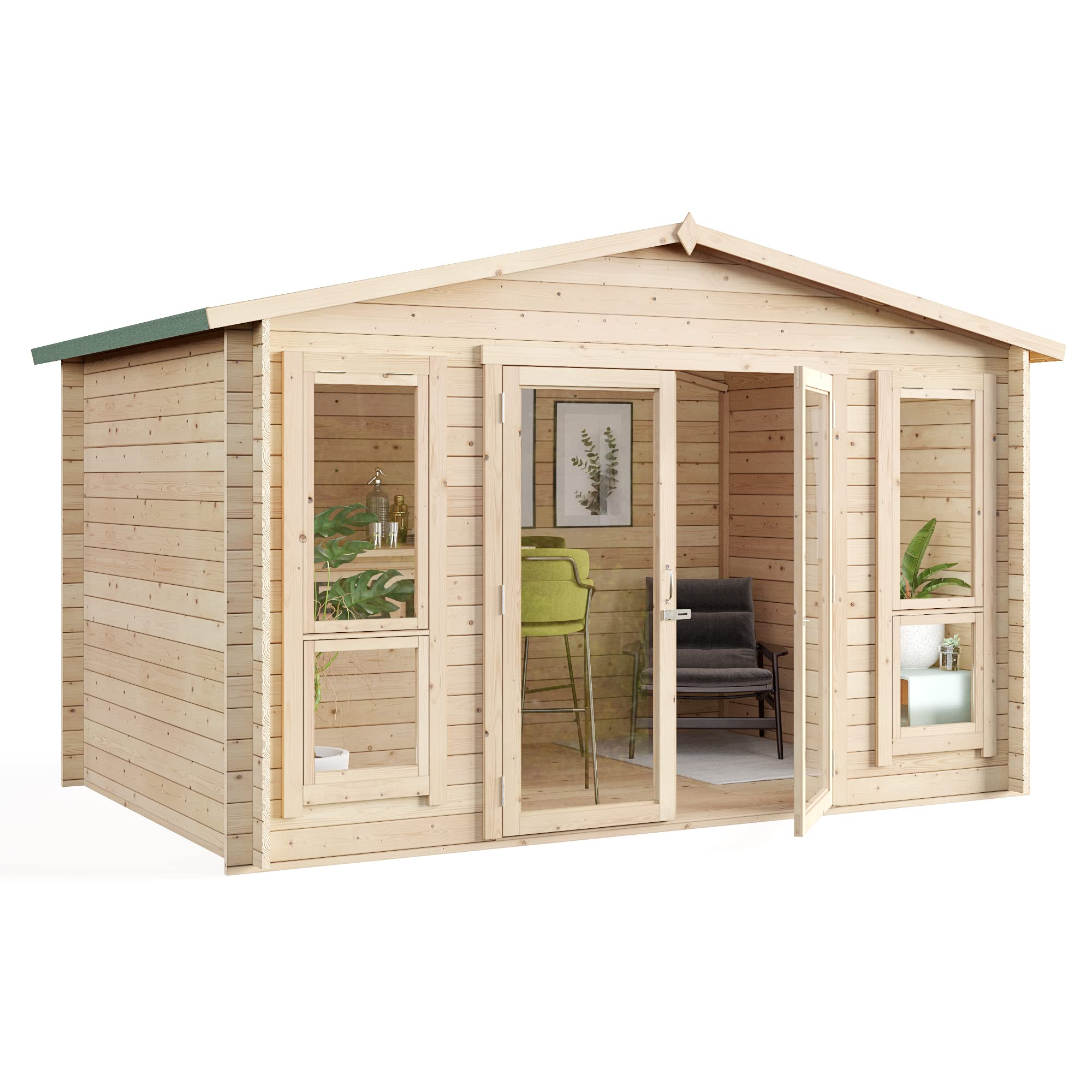 Log Cabin Summerhouse Garden Bar Room Apex Wooden Summer
