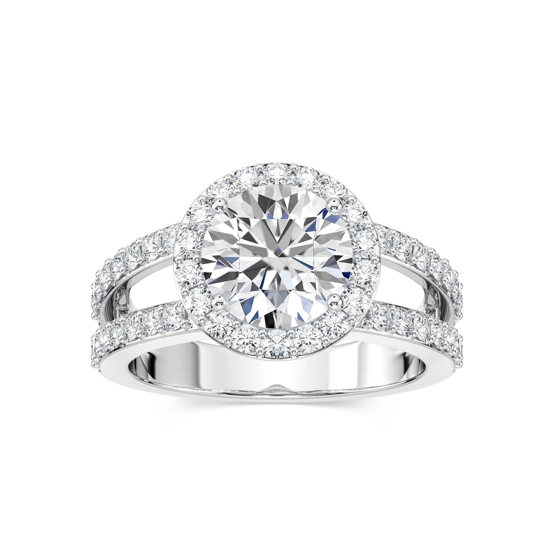 Coco Lab Grown Diamond Split Shank Halo Engagement Ring