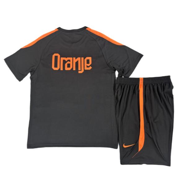 Short Sleeves Netherlands Training Suit - Black