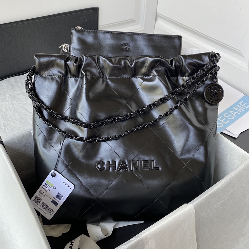 Chanel Drawstring Tote Bag Black Small