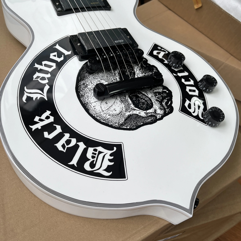 White Electric Guitar Zakk Wylde Audio Odin Grail Black Electric Guitar