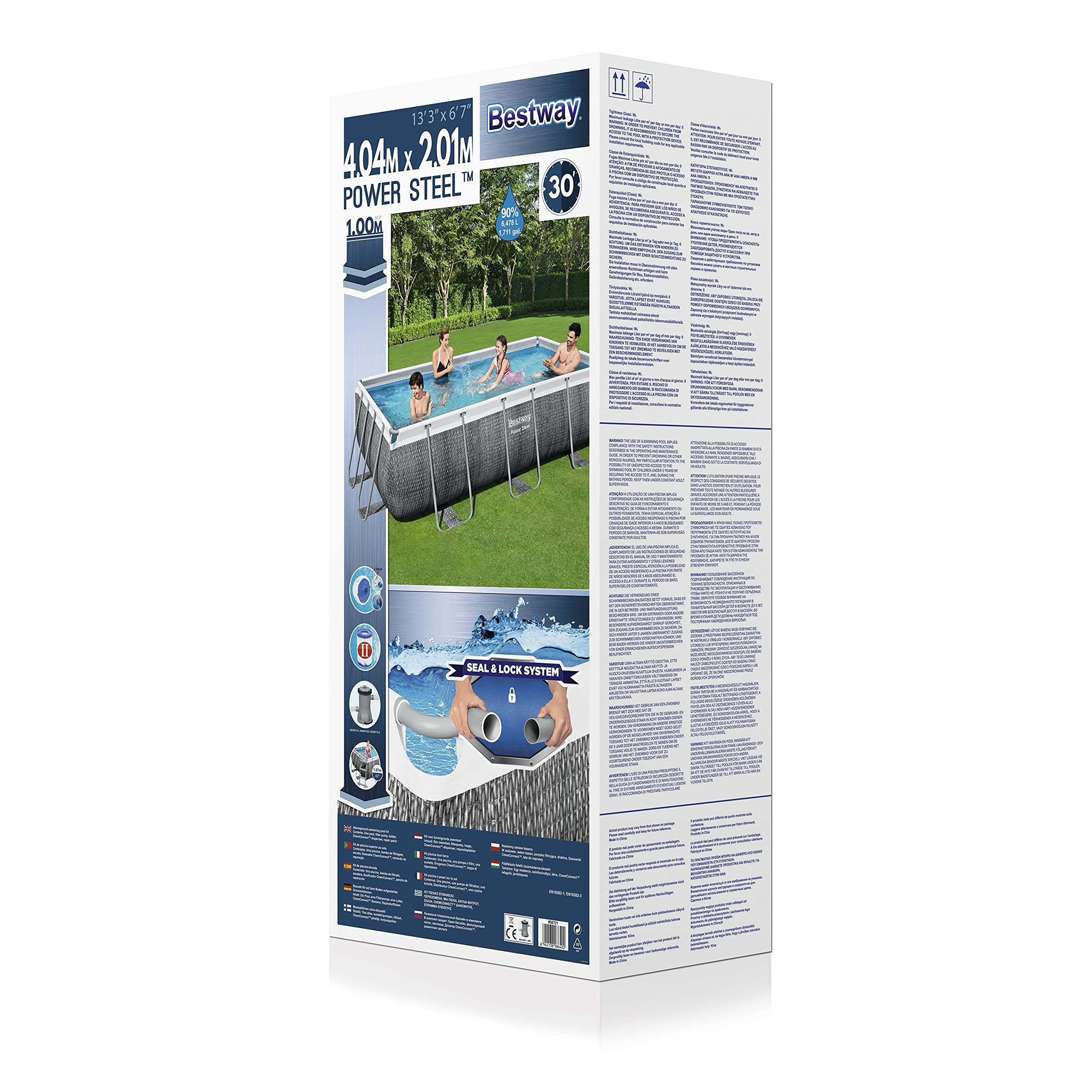 Steel above ground pool, Grey rattan Print