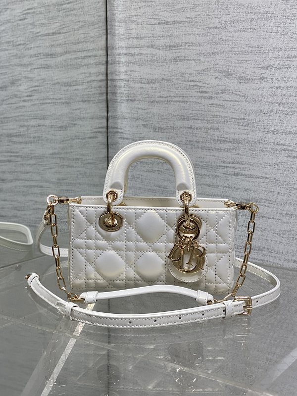 Lady D-Joy Bag Mini Pearl White