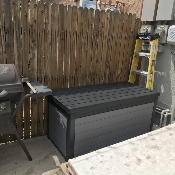 150 Gallons Gallon Water Resistant Resin Lockable Deck Box in