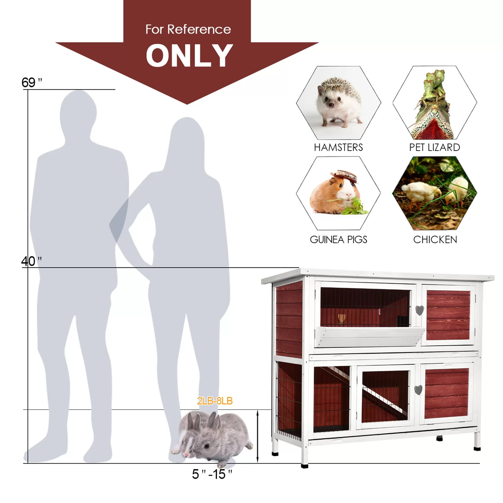 Handler Weather Resistant Small Animal Hutch with Ramp