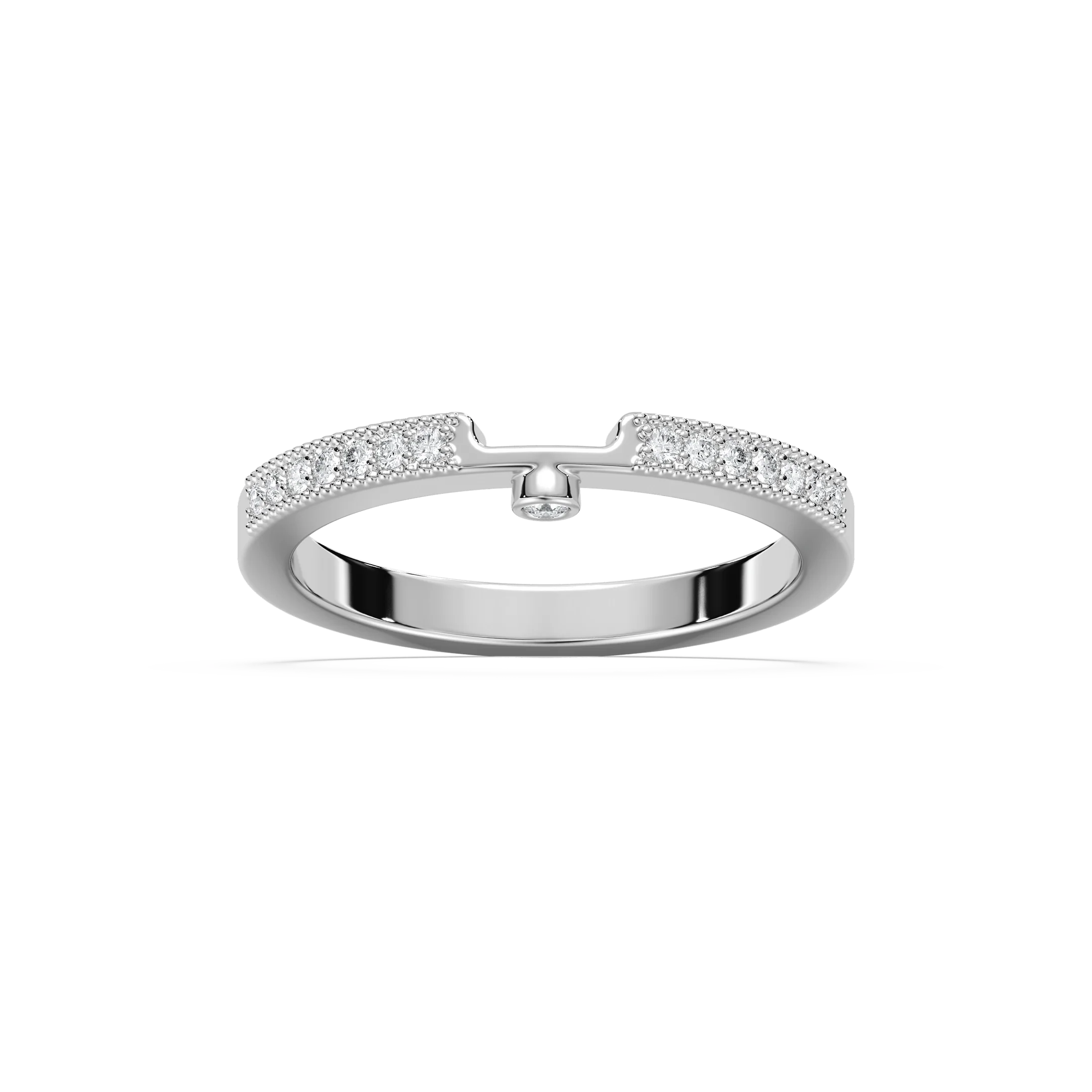 Tiffani 1/8 ctw Round Lab Grown Diamond Milgrain Curved Band