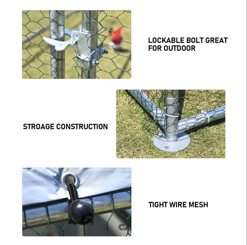 Large Metal Chicken Coop Run Walk-in Poultry Cage Chicken Runs