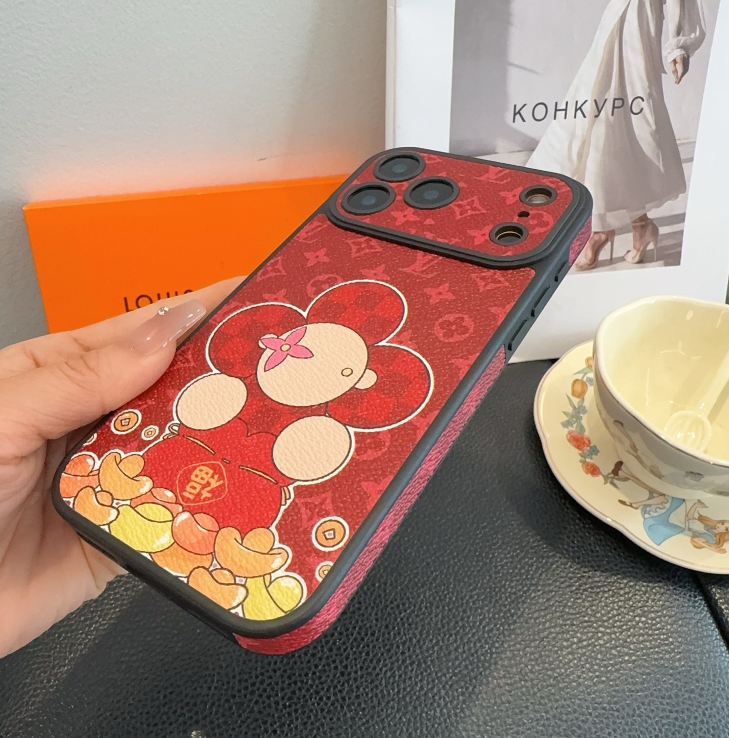 Louis Vuitton Vivienne Lucky Fortune Monogram Leather Luxury Shockproof Phone Case