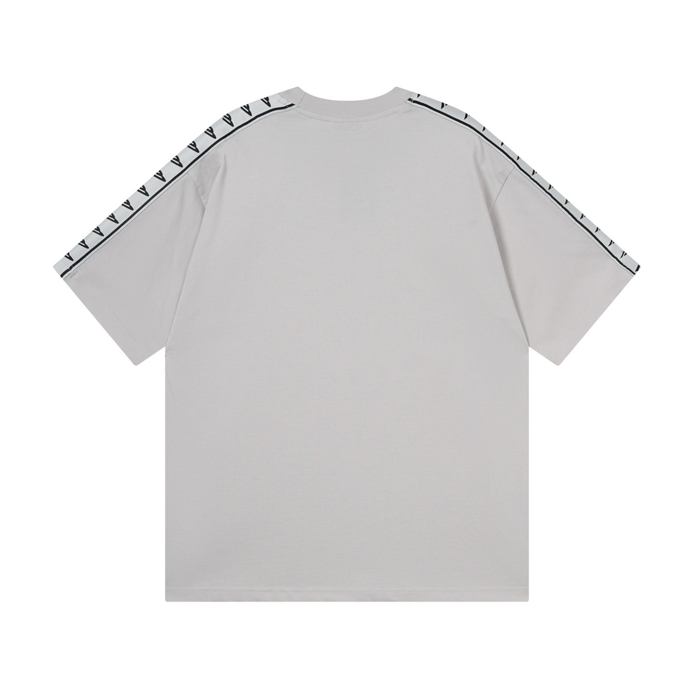 Balenciaga Washed & Distressed T-Shirt With 3B Artistic Webbing Accents Sleeves Black/Grey