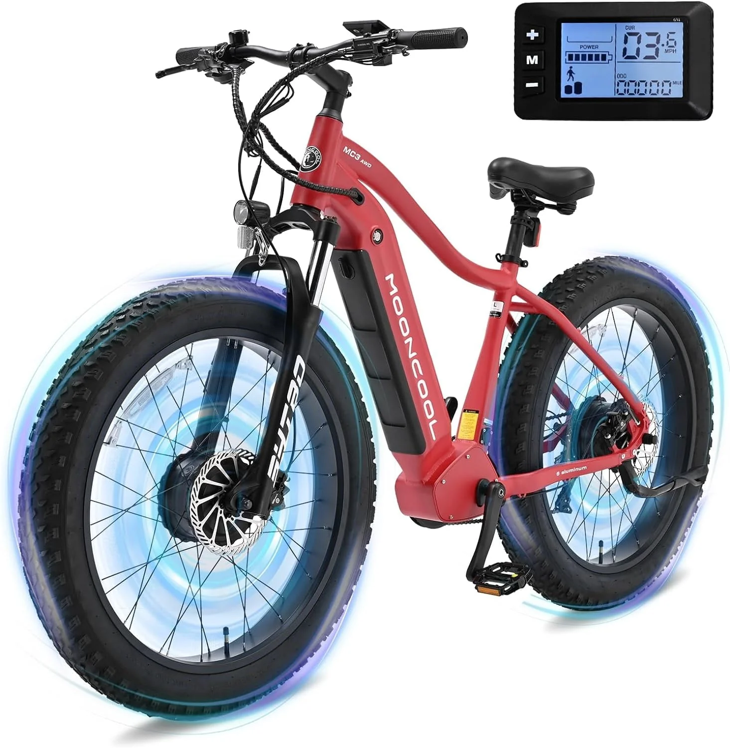 FICISOG 26in Fat Tire Electric Bike, Dual 500W Motors, 48V 15Ah