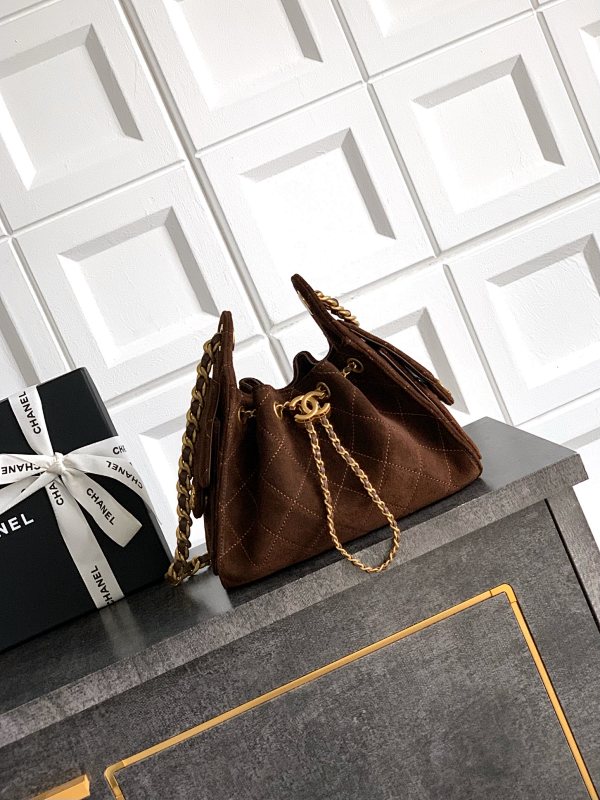 Chanel Mini Hobo Chocolate Suede Bag