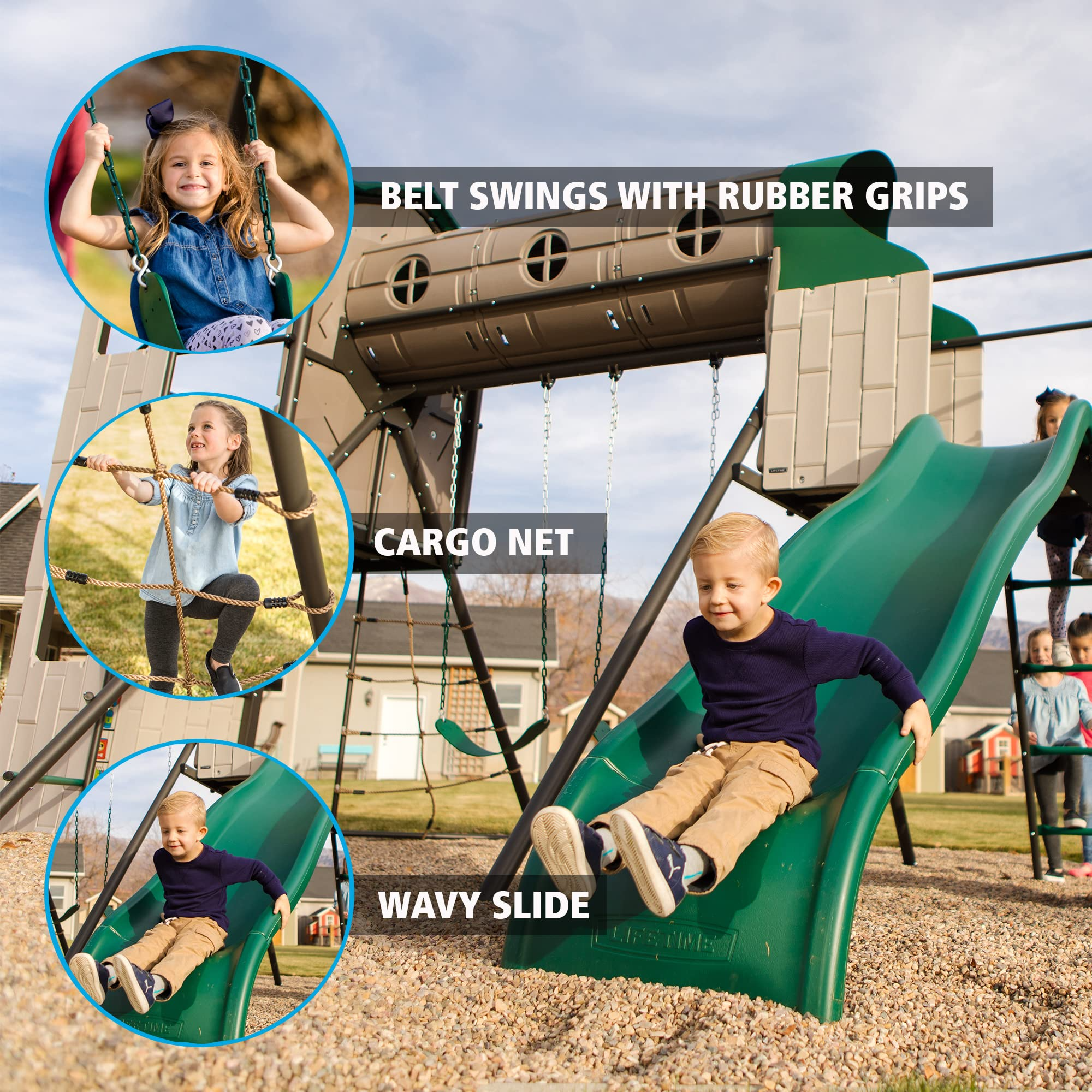 Lifetime Adventure Tunnel Swing Set