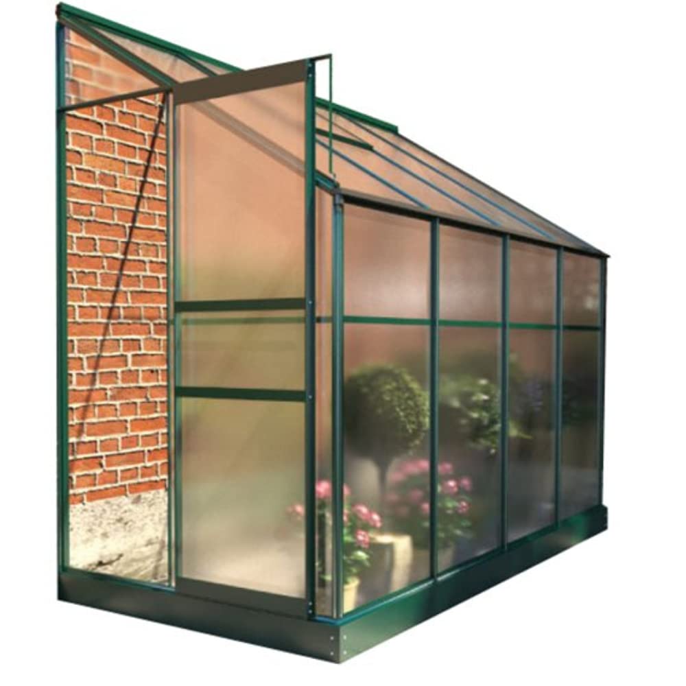 Polycarbonate Aluminium Metal Frame Lean-To Greenhouse Green