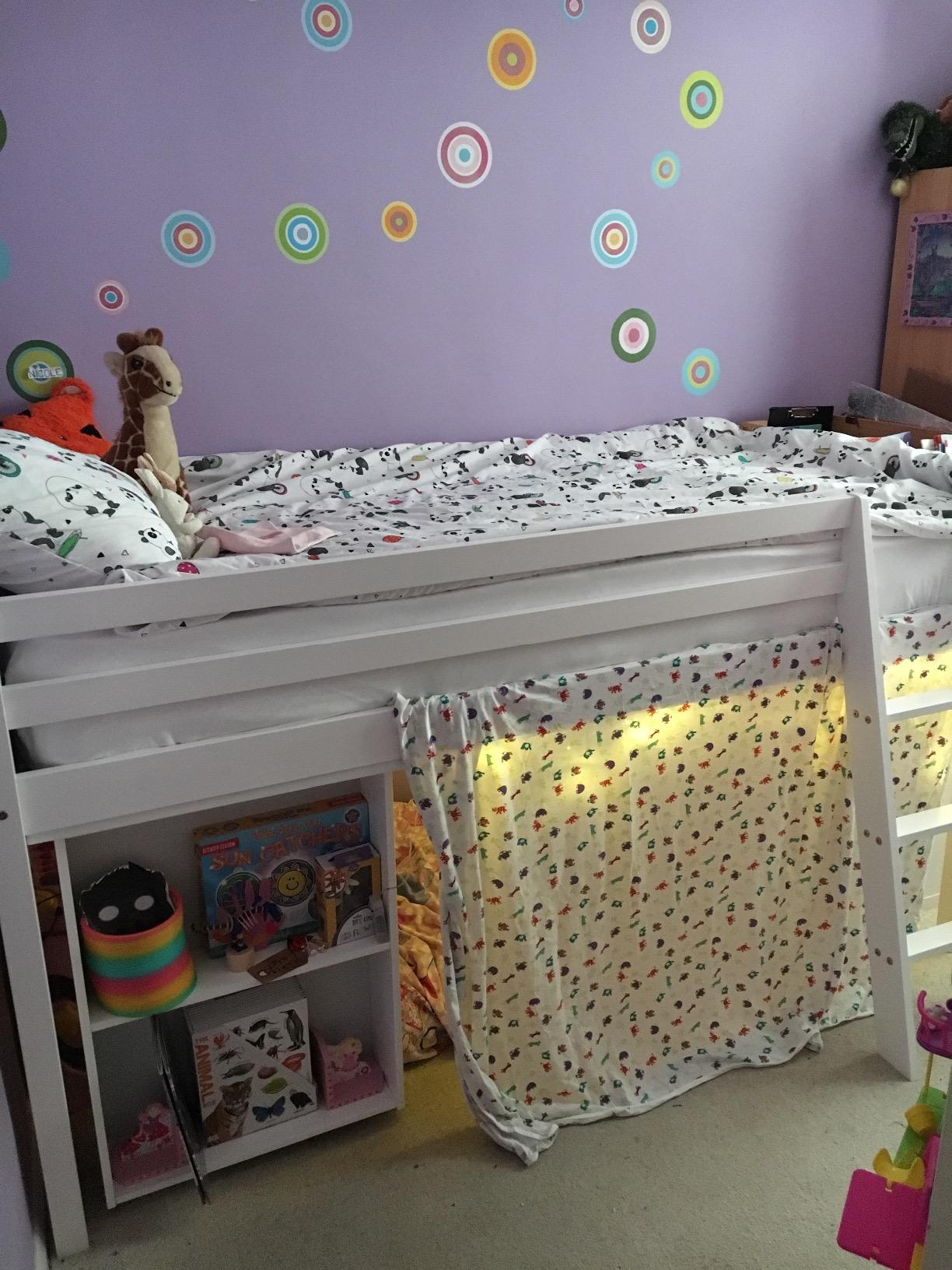 Midsleeper Cabin Bed with Pull-Out Desk - White