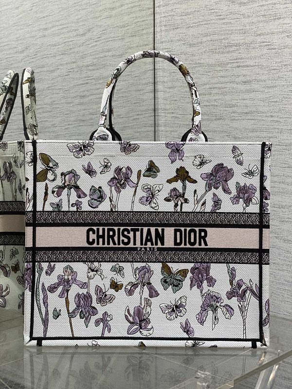 Dior Book Tote Large Iris Floral