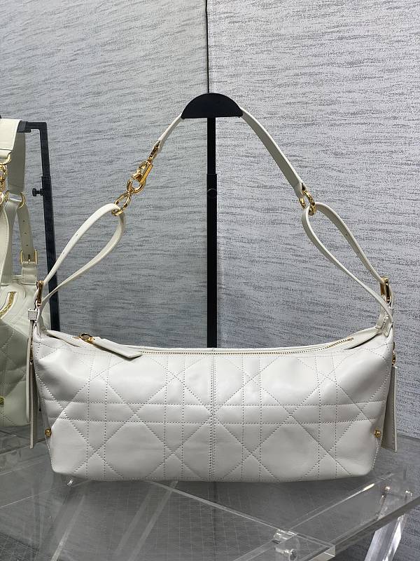 Dior Journey Hobo Bag Medium White Quilted