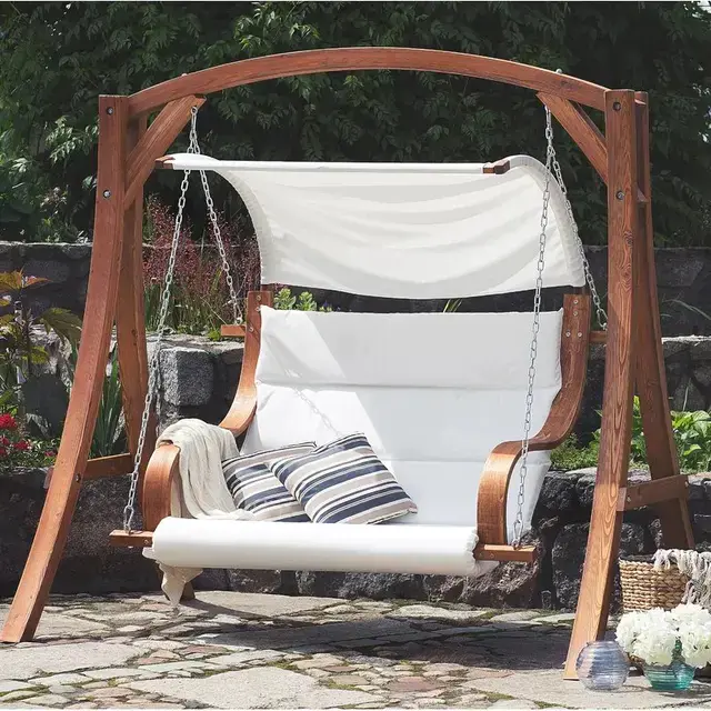 3 Person Solid Wood Porch Swing