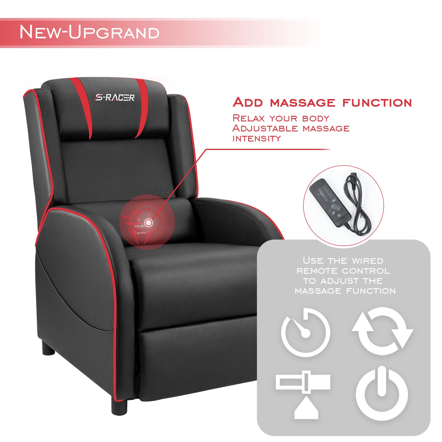 Faux Leather Reclining Massage Chair