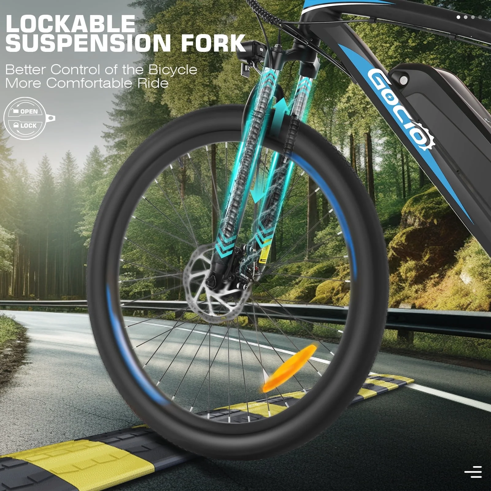 Gocio 27.5in Electric Mountain Bike, 750W Peak, 48V 10.4Ah