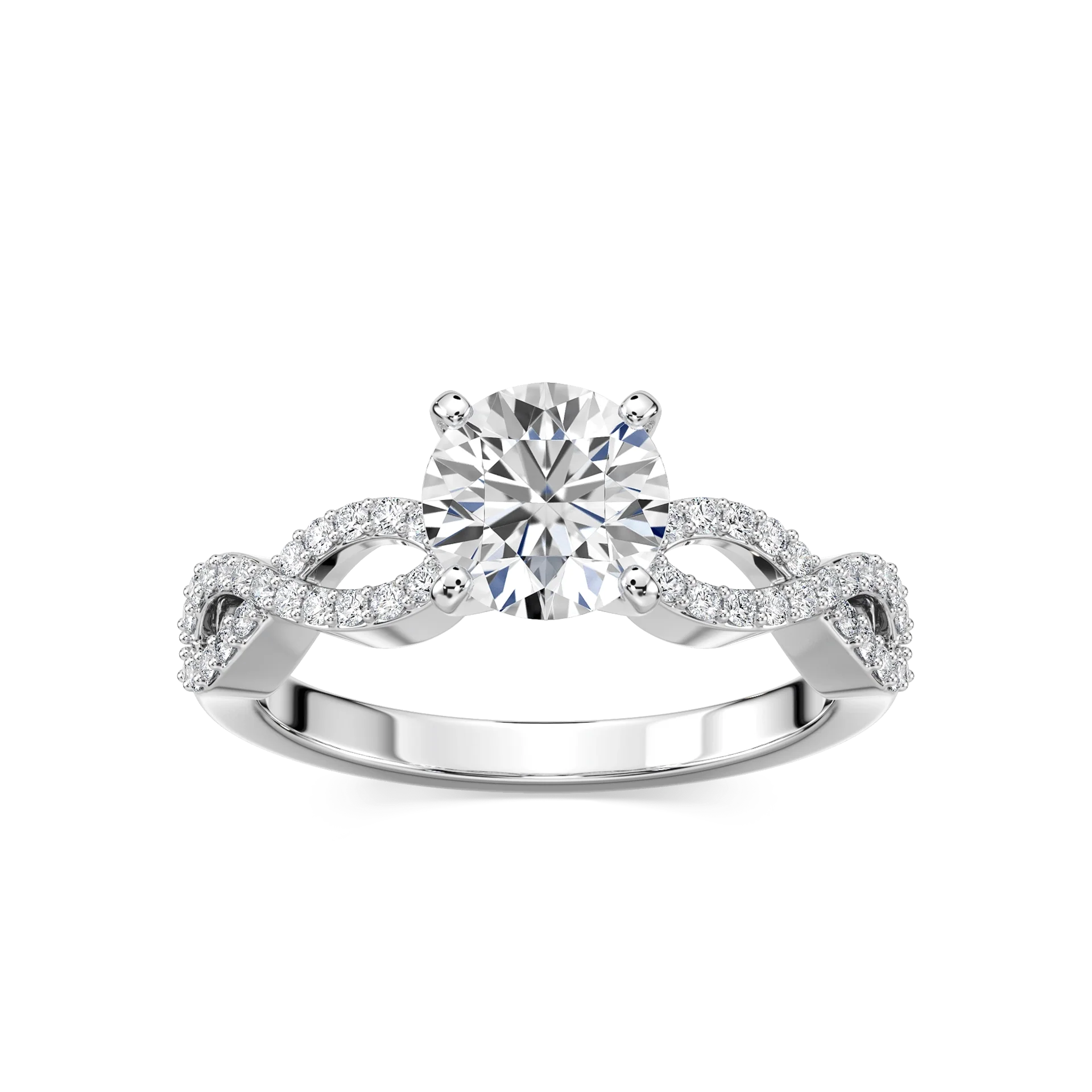 Ayla Lab Grown Diamond Infinity Side Stone Engagement Ring