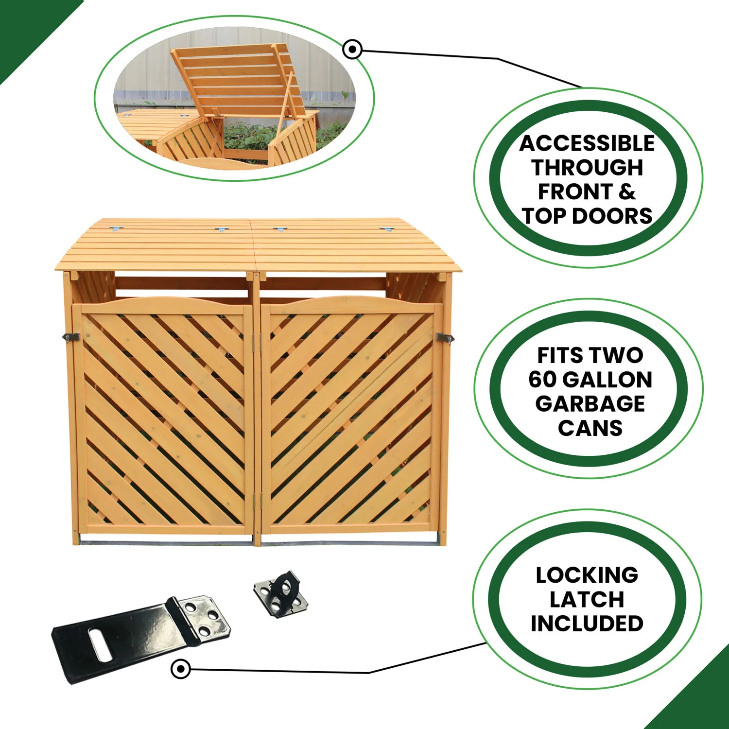 5x3 ft Solid Wood Garage Shed