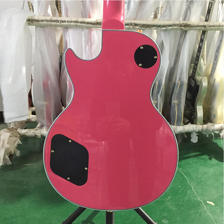 LP Electric Guitar Pink H-H Pickups Gold Hardware Guitar 6 strings Top