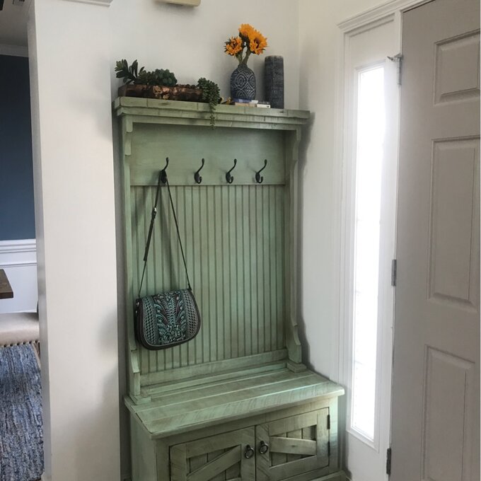 Kinley 37.5'' Wide Solid Wood Hall Tree with Bench and Shoe