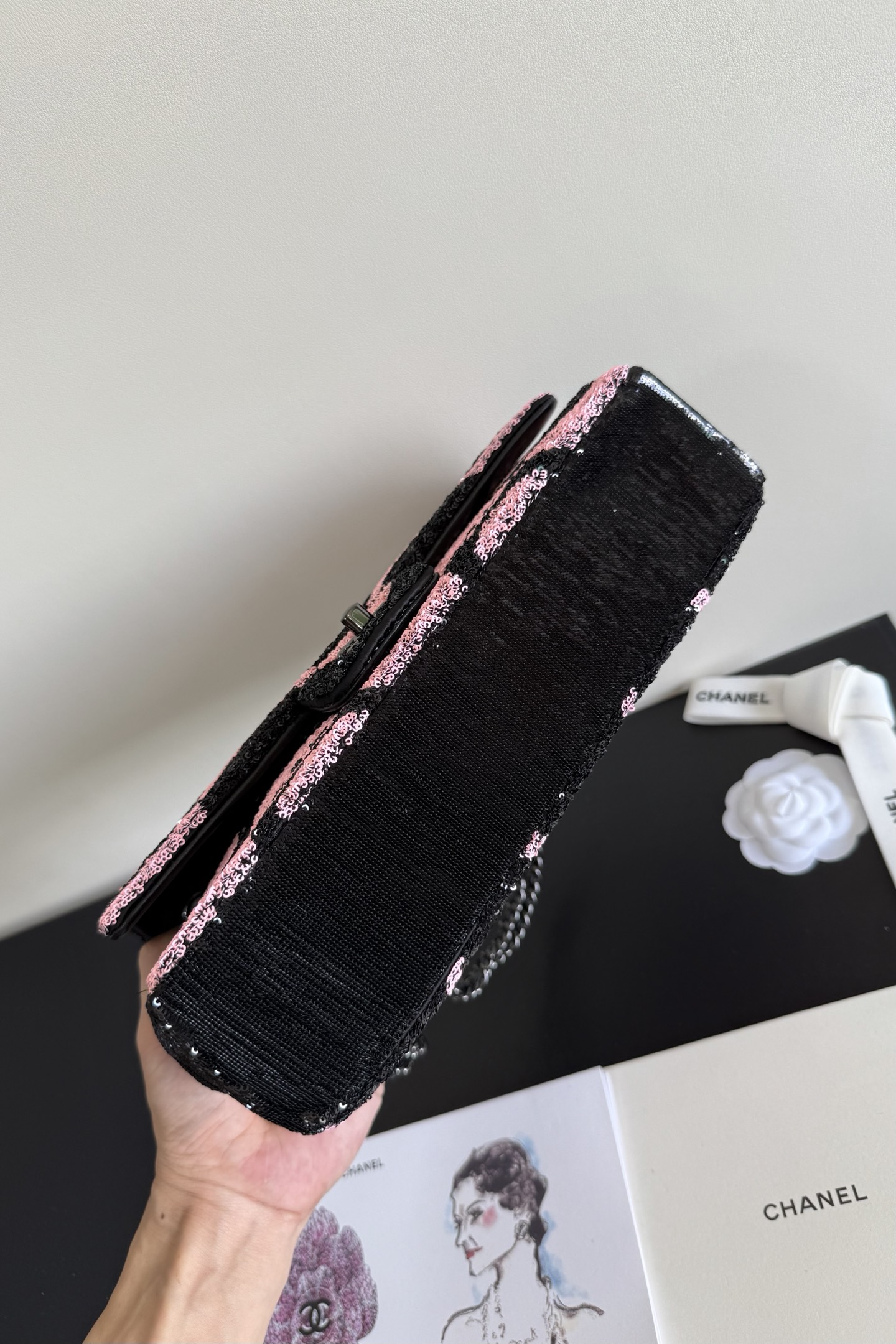Chanel Flap Bag, Sequins & Ruthenium‑Finish Metal (Top-tier version)