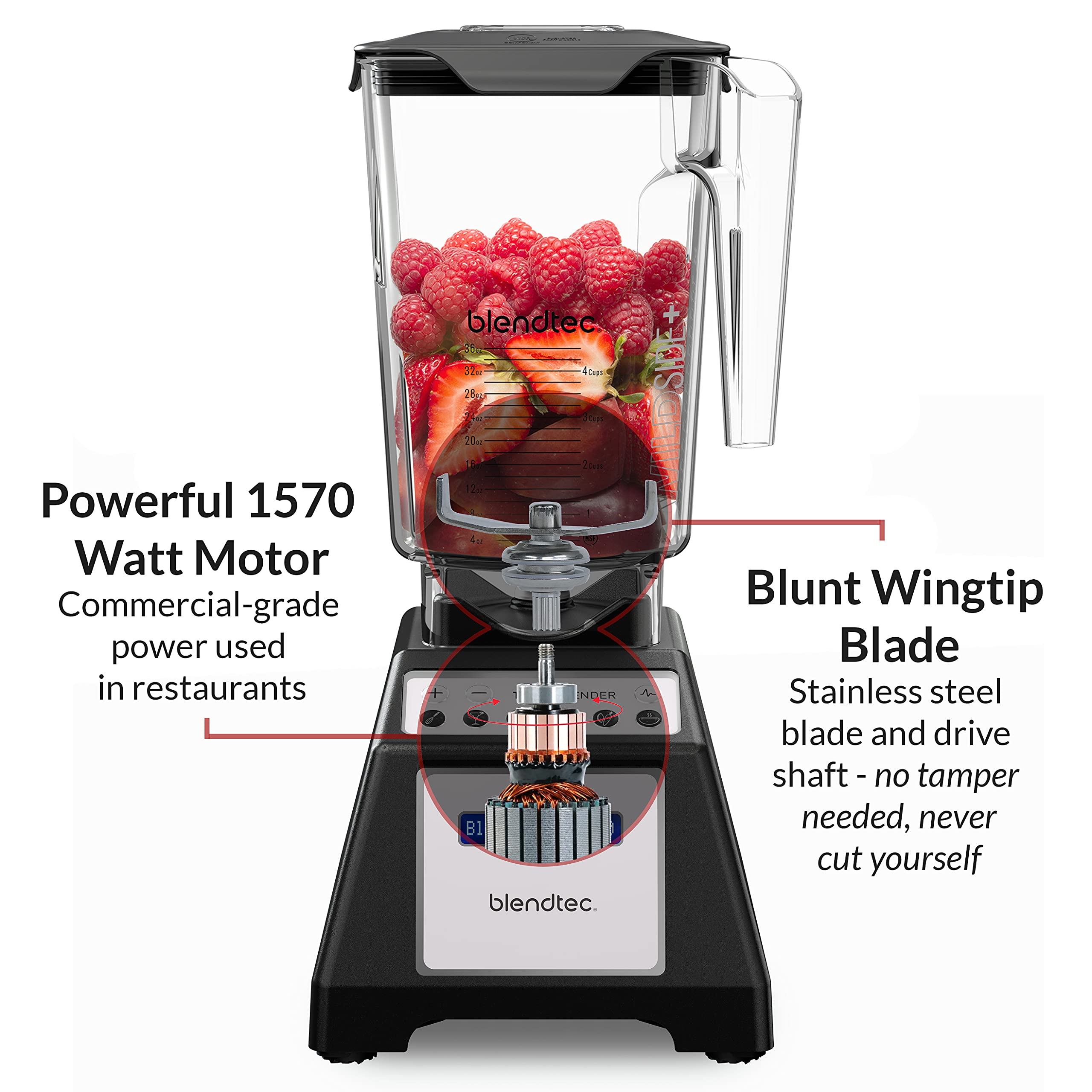 Designer Series Countertop Blender, WildSide & Go Jars Black
