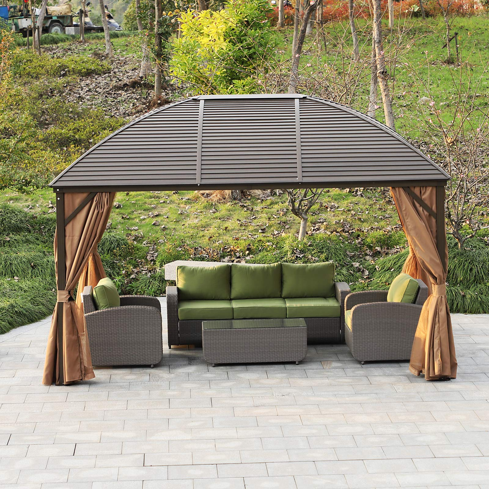 3x4meter Aluminum frame Roof Gazebo Solid Roof Party Galvanized