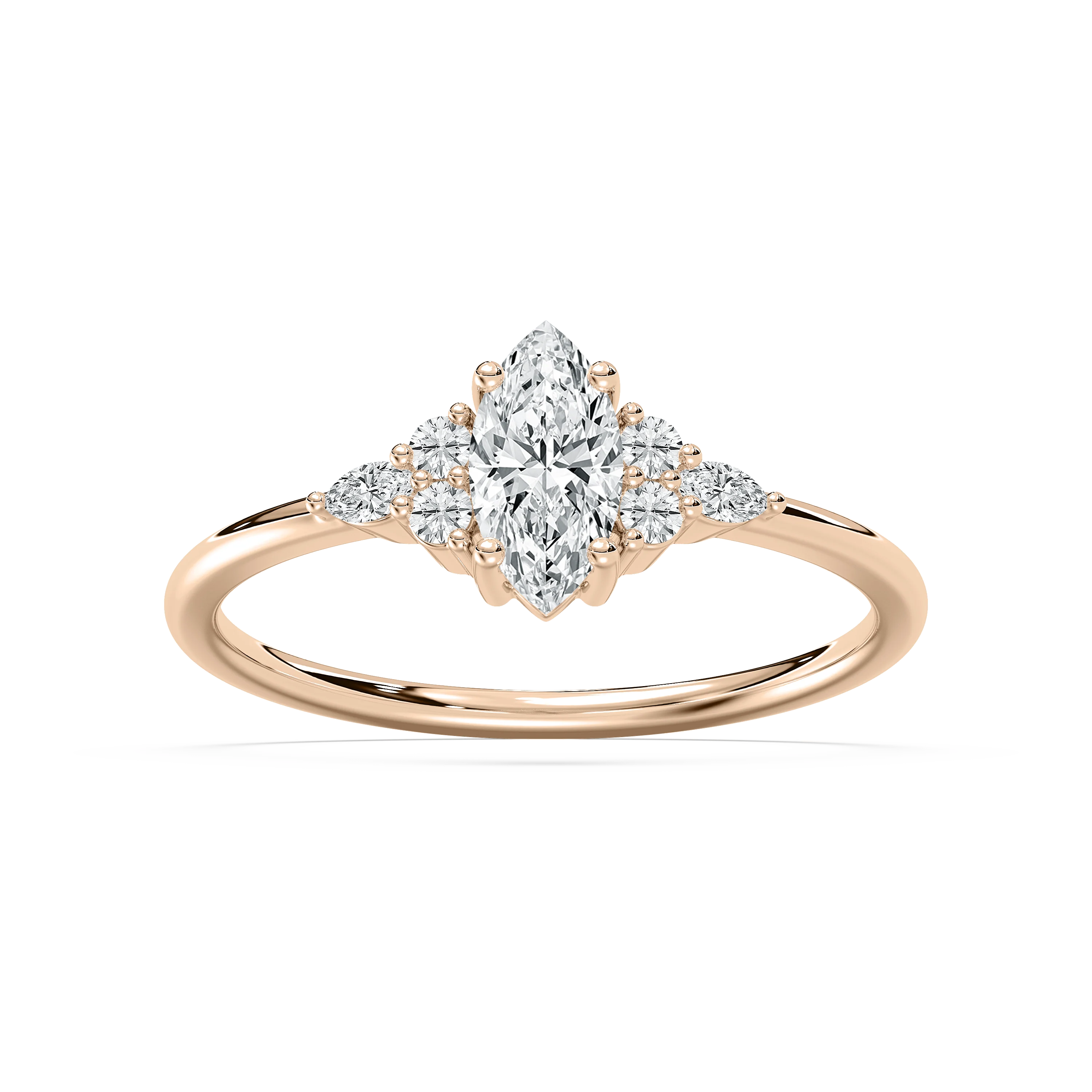 Signe 5/8 ctw Marquise Lab Grown Diamond Petite Side Stone Promise Ring