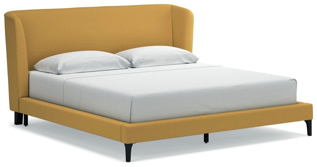 Maloken Wingback Upholstered Platform Bed