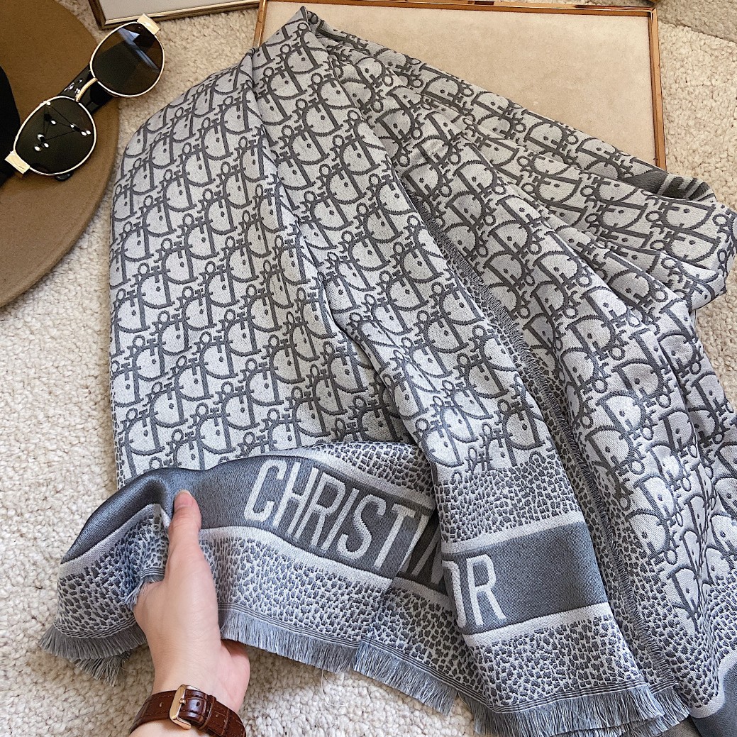 Dior Oblique Cashmere Shawl Grey product images