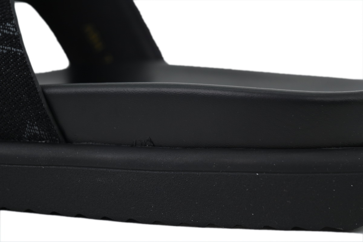 LOUIS VUITTON Oasis Mule Shoes Black Denim Fabric