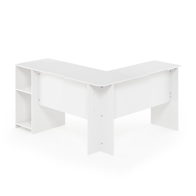 Furinno Indo L-Shaped Desk with Bookshelves