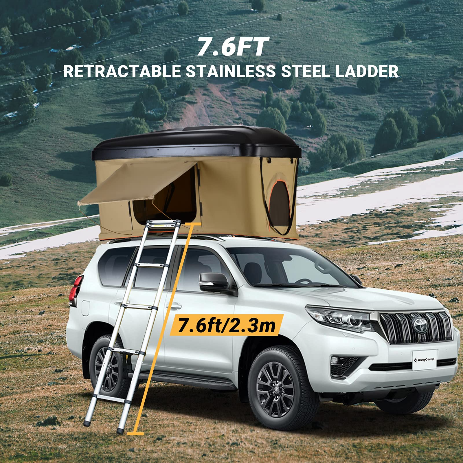 Rooftop Tent Hard Shell Tent for SUV Travel Pop-up Installation
